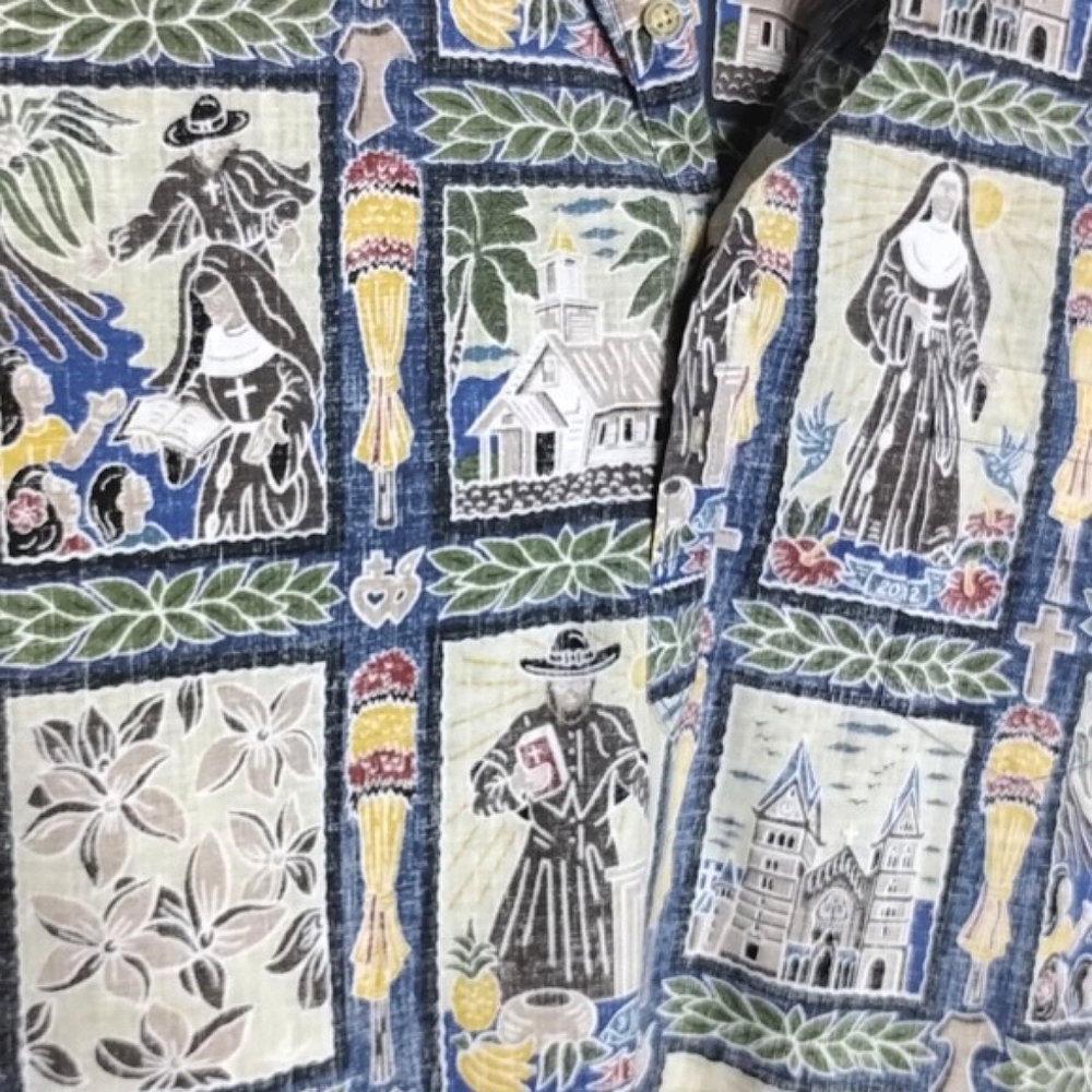 Reyn Spooner Father Damien XXL Dietrich Varez Kalaupapa Aloha Hawaiian Shirt - Picture 4 of 10